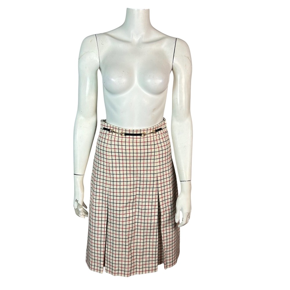 Brooks Brothers Preppy Plaid Wool Skirt Size 2 Equestrian Mallalieus Lambswool